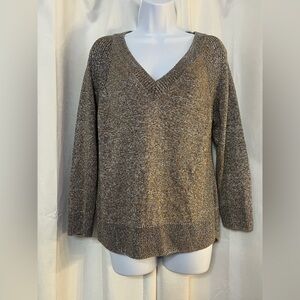 Massimo Dutti Women’s Gold Glitter Sweater Made In Italy Size Medium